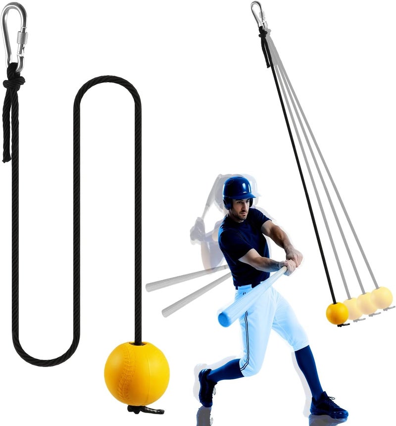 PLAYAPUT Baseball Softball Batting Trainer – 10.5ft Swing Trainer with Hook & Ball – Solo Hitting Aid for Hand-Eye Coordination, Timing, and Power – Practice Drills for Baseball & Softball Players (All Ages) - Image 1